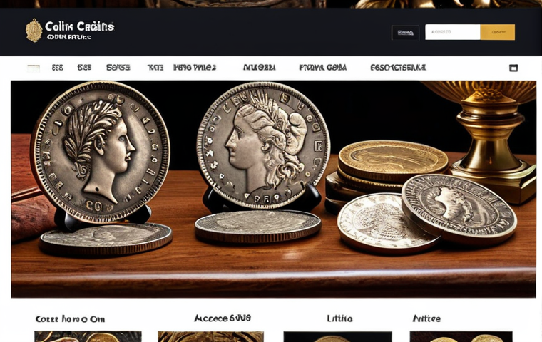 ** A bustling online marketplace showcasing rare coins, antique furniture, and artwork from around the world. Focus on the ease of access and global reach.
**