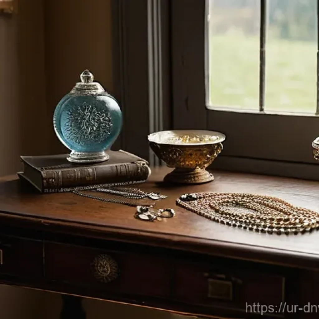수집품의 역사적 가치 분석 - **Prompt 1: Nostalgic Heirloom Display**
A warmly lit, atmospheric still-life photo featuring ch...