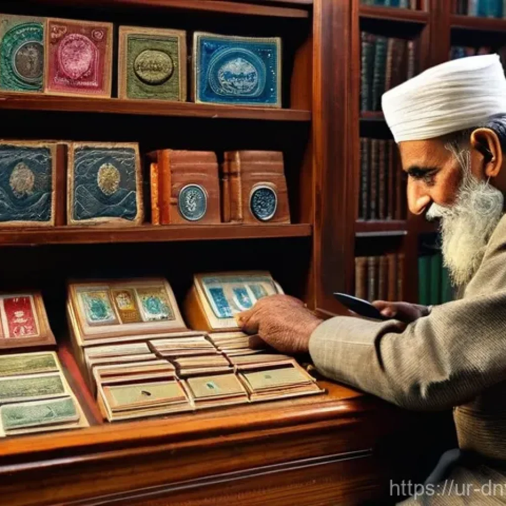 수집품 투자 시 유망 아이템 제안 - **Rare Coin and Stamp Collector's Study:** A wide-angle shot inside a cozy, traditionally decorated ...