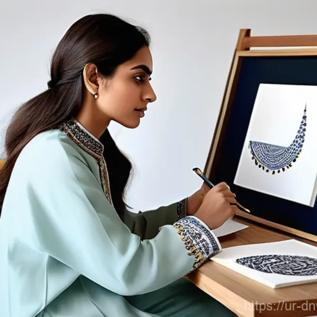 디지털 아트 수집품의 미래 가치 - **Digital Art Pioneer in a Modern Studio**
A highly detailed, realistic image of a Pakistani fem...