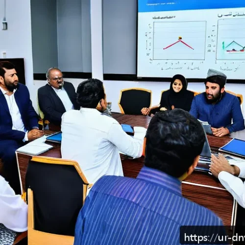 Home 32 수집품 투자자 커뮤니티의 중요성 - A diverse group of Urdu-speaking investors gathered in a modern community center in Karachi, Pakista...