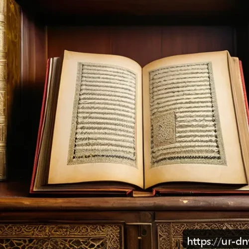 Home 31 가치가 상승한 유명 수집품 사례 - A richly detailed scene of an antique book collection room filled with rare Urdu and Persian manuscr...